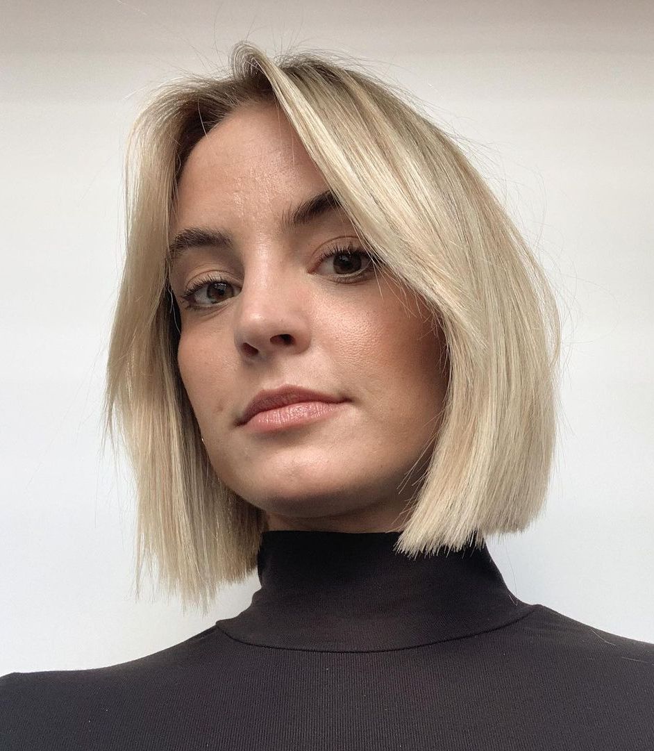 Blunt Blonde Bob for Straight Hair