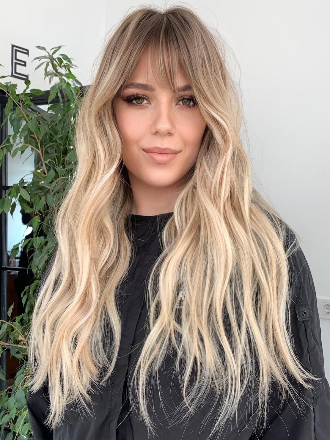 Long Wavy Fine Hair with Bangs