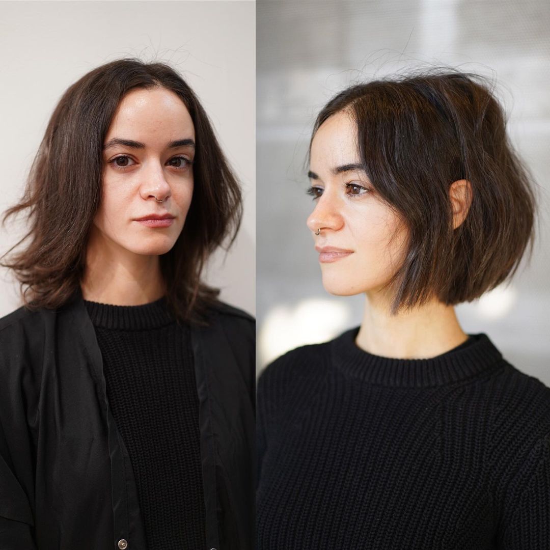 Neck-Length Straight Messy Bob